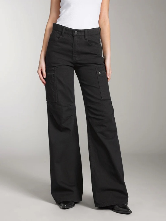 Miss Sixty Denim - NWT MISS SIXTY Black Flared Cargo Denim Jeans with Zipper Pockets in Size XS